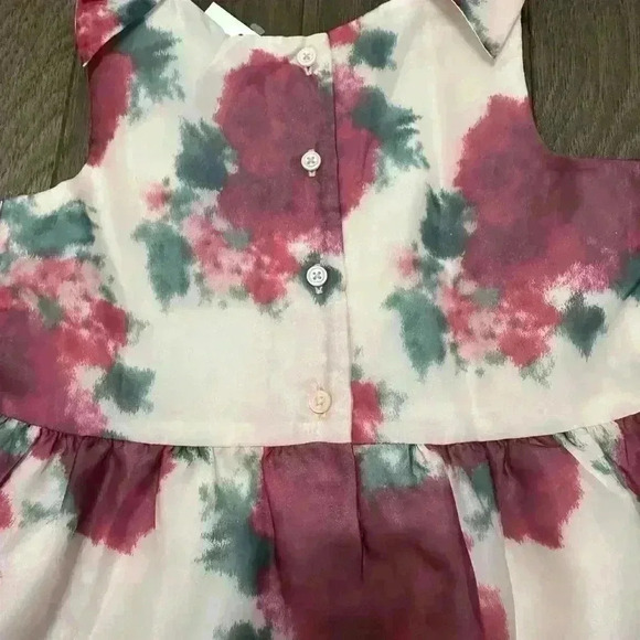 Janie & Jack Floral Organza Top - Size 6 Christmas Sleeveless Dressy Little Girl - Picture 5 of 6